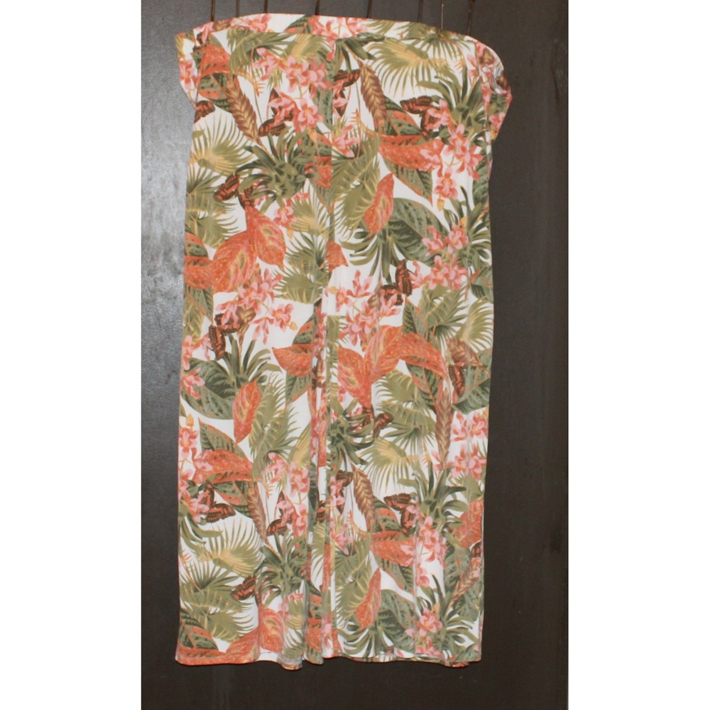 Girl With Curves Tropical Floral Wide Leg Pants Green Orange Plus Size 4X